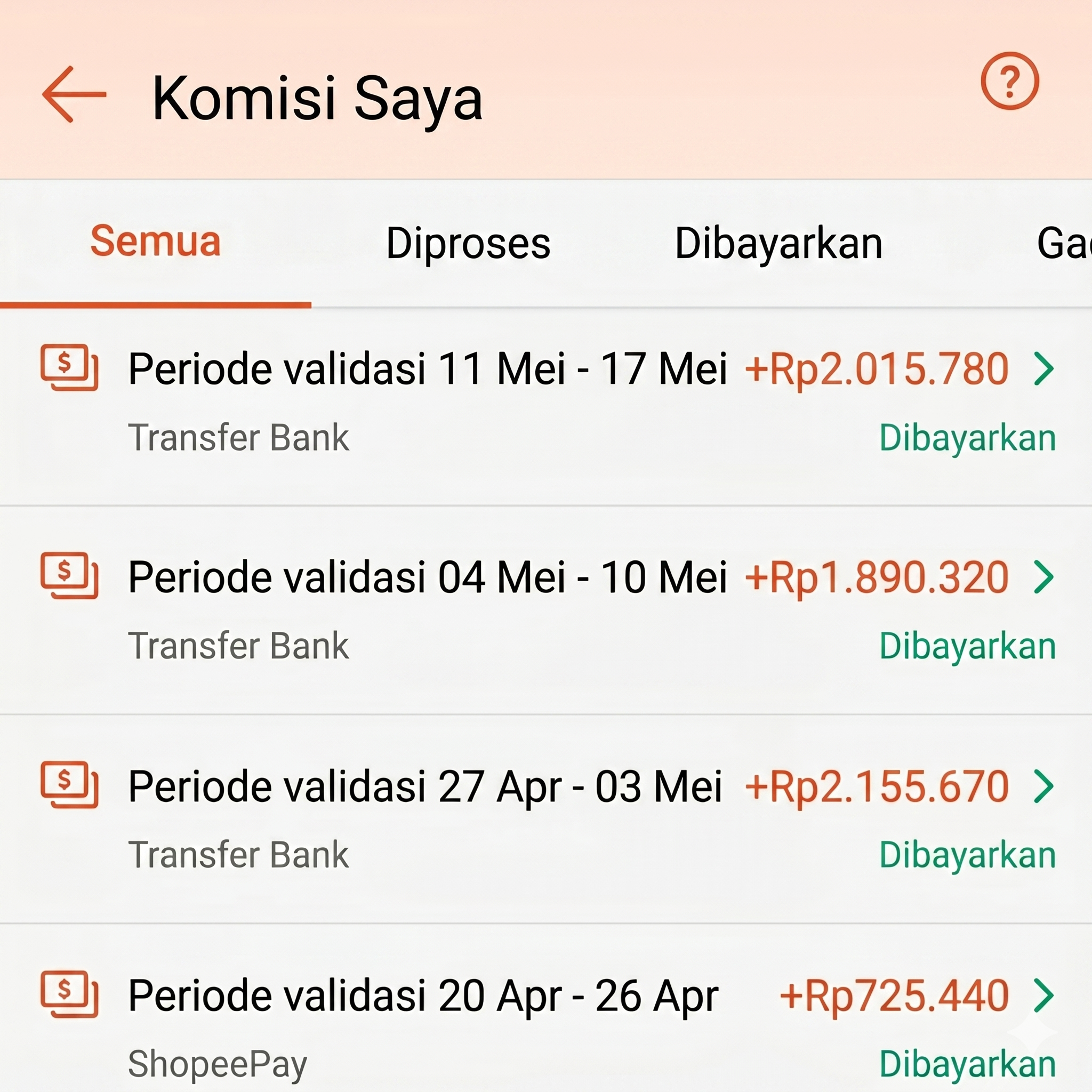 Bukti Komisi Affiliate